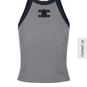 Navy Striped Knit Tank Top